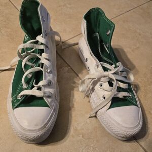 Converse Kids Green and White Sneakers